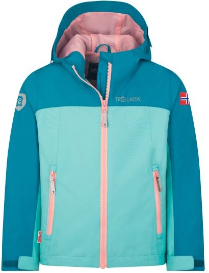 Trollkids - Kid's Telemark Jacket - Regenjacke Gr 104 türkis