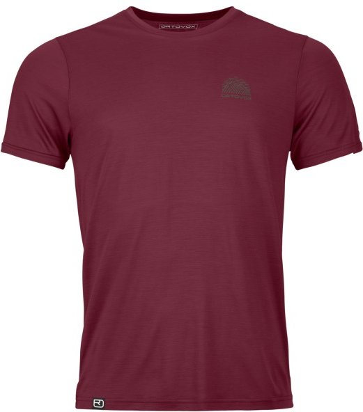 Ortovox - 120 Cool Tec Mountain Stripe T-Shirt - Merinoshirt Gr L rot