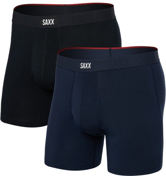 Saxx - Vibe Xtra Boxer Brief Fly 2-Pack - Kunstfaserunterwäsche Gr M blau/schwarz