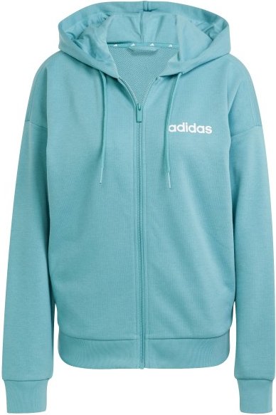 adidas - Women's Essentials Linear Full Zip French Terry - Hoodie Gr XL türkis
