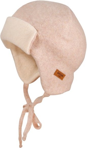 maximo - Kid'S Mini-Parkacap Baumwollfleece mit Teddyfutter - Mütze Gr 43 cm beige/rosa