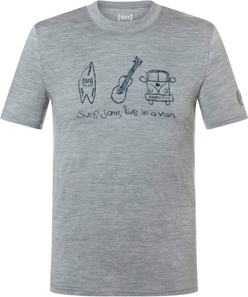 super.natural - Van Life Bio Jersey Tee - Merinoshirt Gr L grau