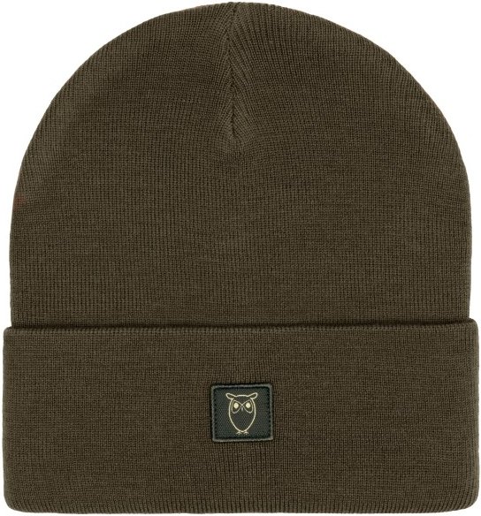 Thumbnail - KnowledgeCotton Apparel - Double Layer Fine M. Wool Beanie - Mütze Gr One Size oliv