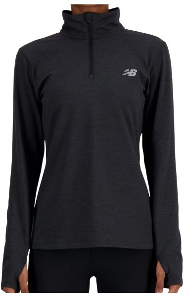 New Balance - Women's Sport Essentials Space Dye Quarter Zip - Laufshirt Gr S schwarz