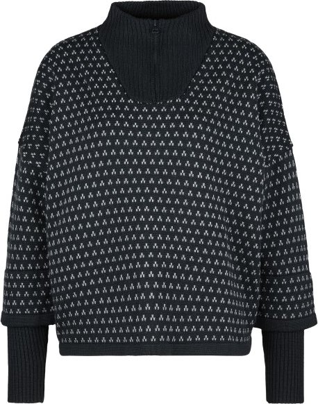 Stoic - Women's Heavy MerinoKnit MMXX.Norbotten Half Zip - Merinopullover Gr M schwarz