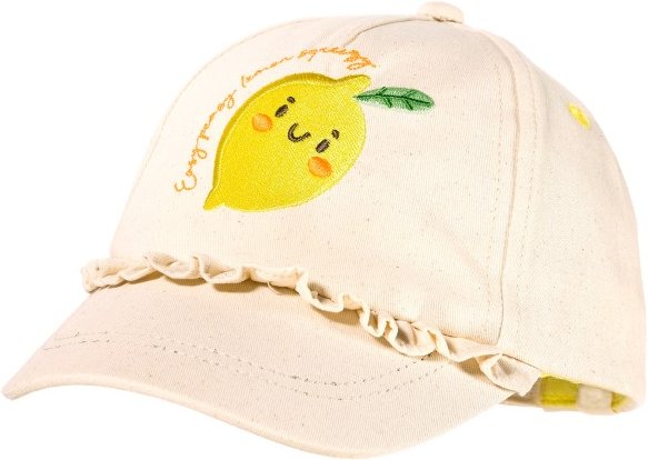 maximo - Kid's Mini Girl Cap Lemon Klettverschluß - Cap Gr 47-49 cm weiß