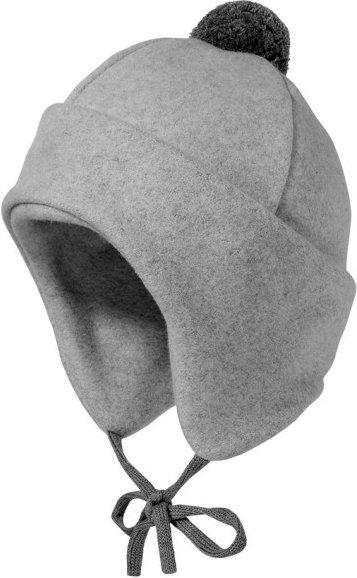 Thumbnail - maximo - Kid's Mini-Mütze mit Pompon und Bindeband - Mütze Gr 41-43 cm grau