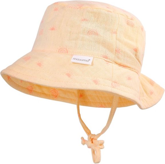 maximo - Baby's Hütchen Bindeband Musselinstoff Futter - Hut Gr 39 cm beige