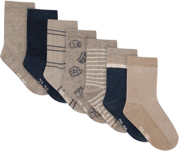 Minymo - Kid's Socks with Pattern 7-Pack - Multifunktionssocken Gr 23-26 beige