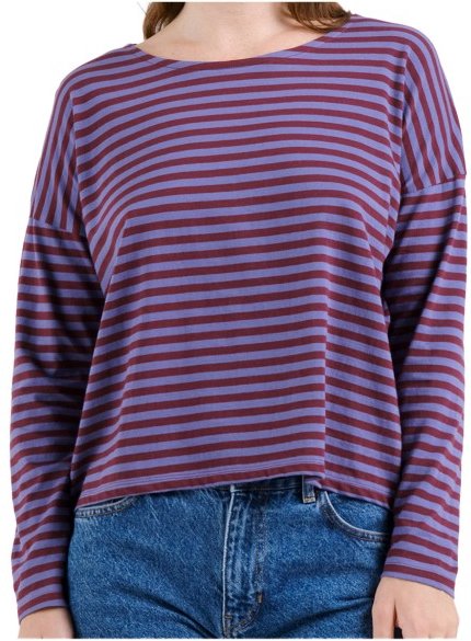 DEDICATED - Women's Top Humledal Stripes - Longsleeve Gr XS lila
