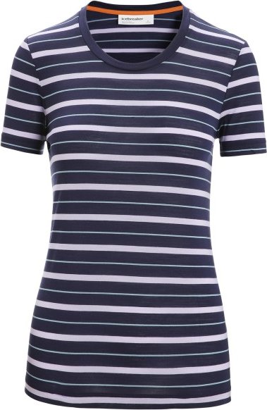 Icebreaker - Women's Wave S/S Tee Stripe - Merinoshirt Gr XS blau