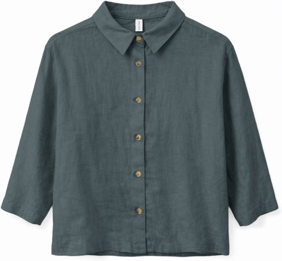 Mazine - Women's 3/4 Sleeve Linen Shirt - Bluse Gr S grau