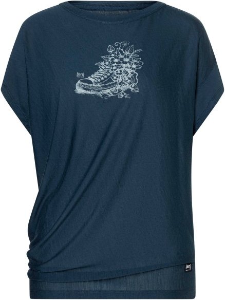 super.natural - Women's Flower Sneakers Loose Tee - Merinoshirt Gr XL blau