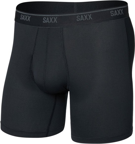 Thumbnail - Saxx - Quest Quick-Dry Mesh Boxer Brief Fly - Kunstfaserunterwäsche Gr S schwarz