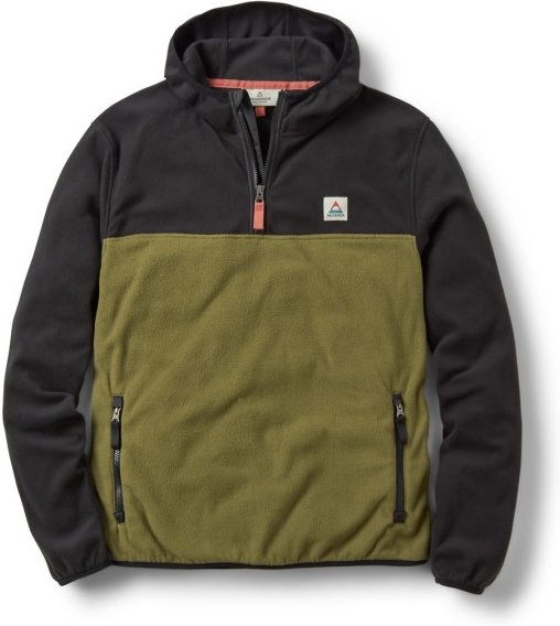 Thumbnail - Passenger - Set Off Recycled Polar Hooded Fleece - Fleecepullover Gr M oliv/schwarz