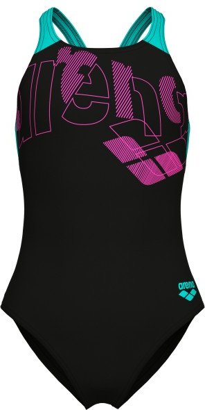 Arena - Girl's Tales Swimsuit V Back - Badeanzug Gr 152 schwarz