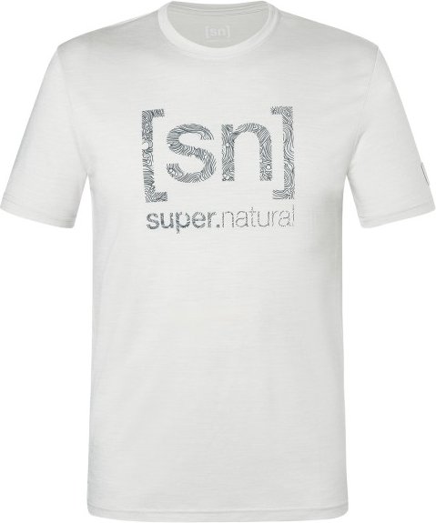 super.natural - Logo Lines Bio Jersey Tee - Merinoshirt Gr 56 - XXL weiß