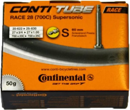 Continental - Schlauch Race 28'' (SV60) Supersonic - Fahrradschlauch Gr 28'' schwarz