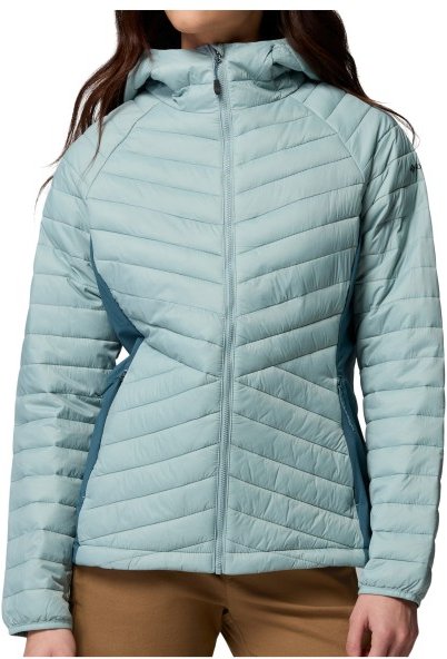 Columbia - Women's Powder Pass III Hybrid Hooded Jacket - Kunstfaserjacke Gr XL türkis/grau