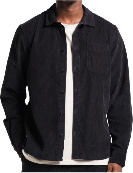 DEDICATED - Shirt Varberg Corduroy - Hemd Gr XL schwarz