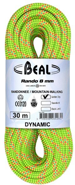 Beal - Rando Golden Dry 8 mm - Zwillingsseil Gr 30 m bunt