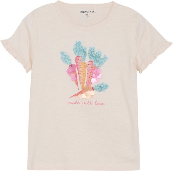 Minymo - Kid's T-Shirt S/S Little Frills - T-Shirt Gr 98 beige