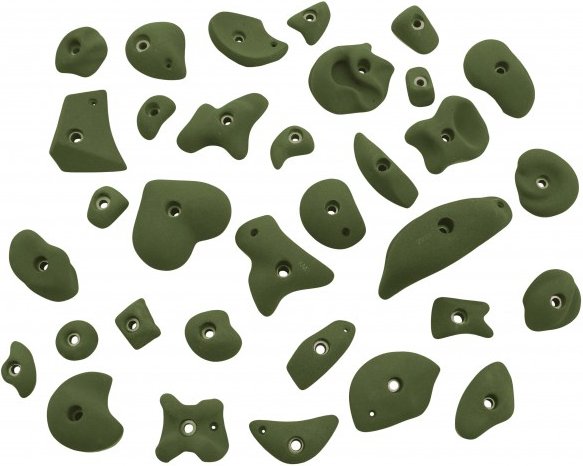 KMZ Holds - Set 5 - 33er S-Mega Klettergriffset oliv/weiß