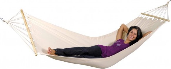 Amazonas - Hängematte Tobago - Hängematte Gr mit Stab weiß