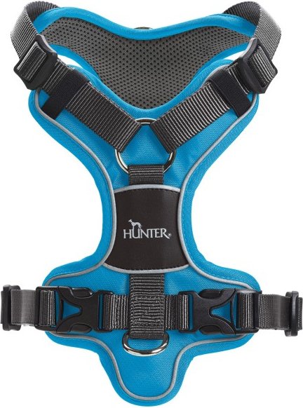 Hunter - Harness Divo - Hundegeschirr Gr Hals 46-67 cm, Bauch 79-107 cm - Breite 2,5 cm lightblue /grau