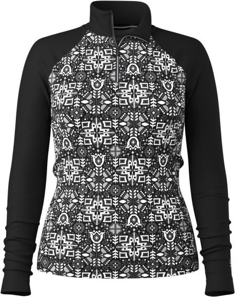 Thumbnail - Smartwool - Women's Classic Thermal Merino BL 1/4 Zip Boxed - Merinounterwäsche Gr L grau/schwarz