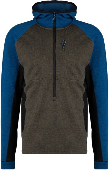 Stoic - Merino260 StadjanSt. 3/4 Zip w. Hood - Merinohoodie Gr L blau
