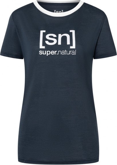super.natural - Women's The Essential Logo Tee - Merinoshirt Gr XL blau
