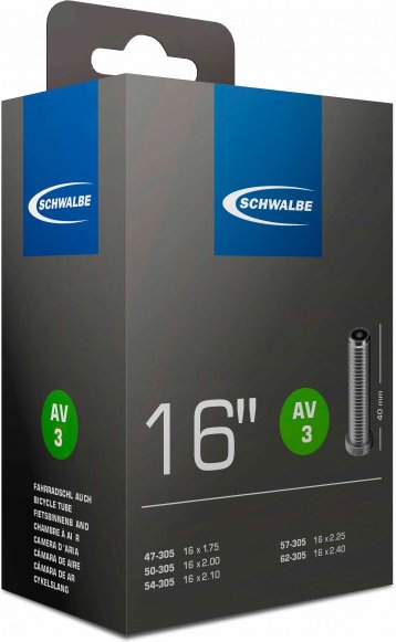 Schwalbe - Schlauch Burley 16'' (16 X 1,75) AV3 - Fahrradschlauch Gr 16 x 1,75