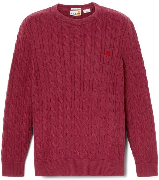 Thumbnail - Timberland - Williams River Cable Crewneck Sweater - Pullover Gr S rot