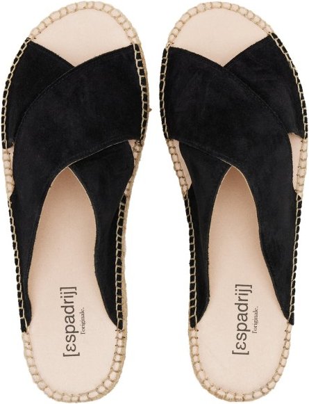 Espadrij - Women's Croisette Velour Low - Sandalen Gr 38 schwarz/beige