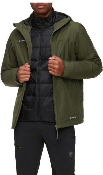 Thumbnail - Mammut - Treeline 3 in 1 Hardshell Hooded Jacket - Doppeljacke Gr L schwarz/oliv