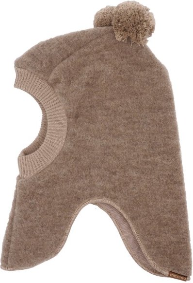 Thumbnail - maximo - Kid's Mini-Schlupfmütze mit Wollfleece und Pompons - Sturmhaube Gr 49-51 cm braun