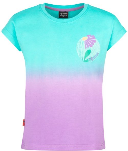 Trollkids - Girl's Yttersand Beach T - T-Shirt Gr 128 türkis
