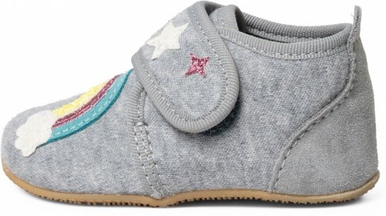 Living Kitzbühel - Baby's Einhornzauber Klettmodell - Hüttenschuhe Gr 26 grau