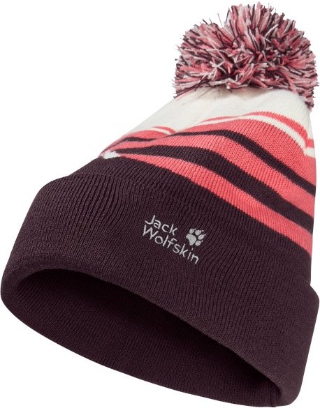 Jack Wolfskin - Kid's Stripy Pompom Beanie - Mütze Gr 51-53 cm bunt