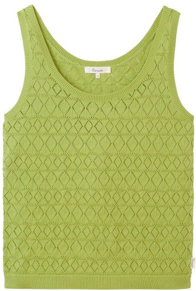 Thumbnail - Tranquillo - Women's Ajour Strick-Top - Top Gr L oliv/grün