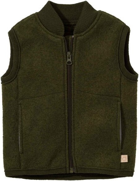 disana - Kid's Walk-Weste - Merinoweste Gr 74/80 oliv