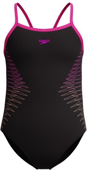 Speedo - Kid's Plastisol Placement Thinstrap Muscleback - Badeanzug Gr 116 schwarz