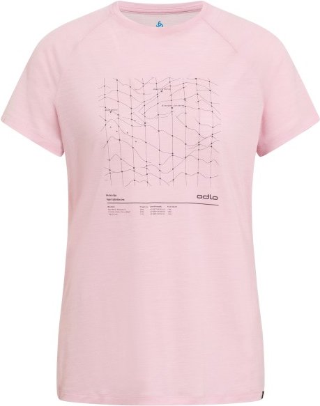 Odlo - Women's Merino Tencel Hyper Map Crew Neck S/S - Merinoshirt Gr XS rosa