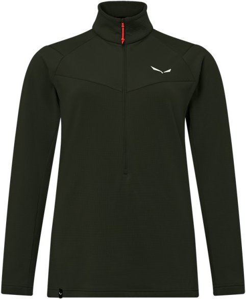 Salewa - Women's Puez Cammino PL Half Zip Jacket - Fleecepullover Gr 44 schwarz/oliv