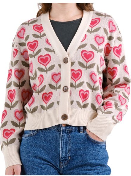 DEDICATED - Women's Cardigan Kanan Love Flowers - Pullover Gr M bunt