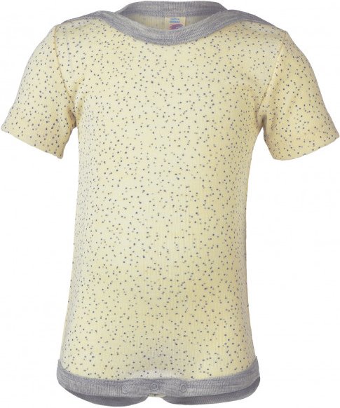 Engel - Baby-Body Kurzarm mit Druckknöpfen an den Schulter - Merinounterwäsche Gr 50/56 beige