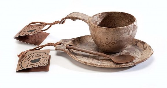 Kupilka - Geschenkset - Tasse, Untersetzer, Löffel braun