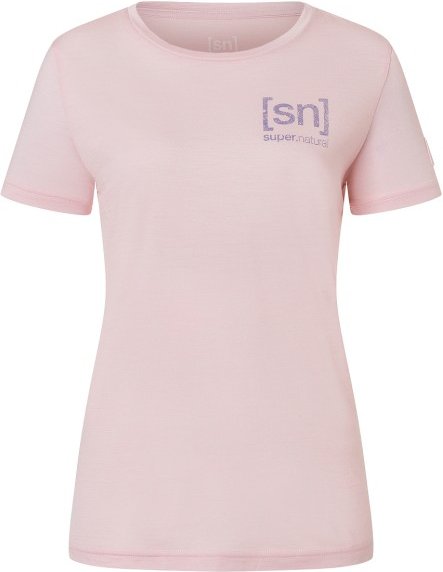 super.natural - Women's Logo Lines Bio Jersey Tee - Merinoshirt Gr XS rosa