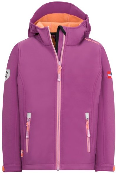 Trollkids - Girl's Trollfjord Jacket - Softshelljacke Gr 128 lila